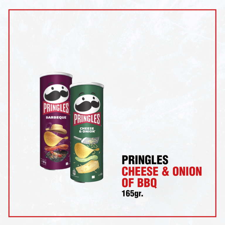 Pringles Cheese Onion of BBQ 165gr
